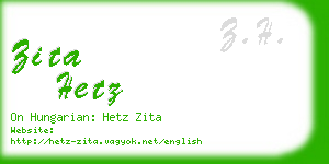 zita hetz business card